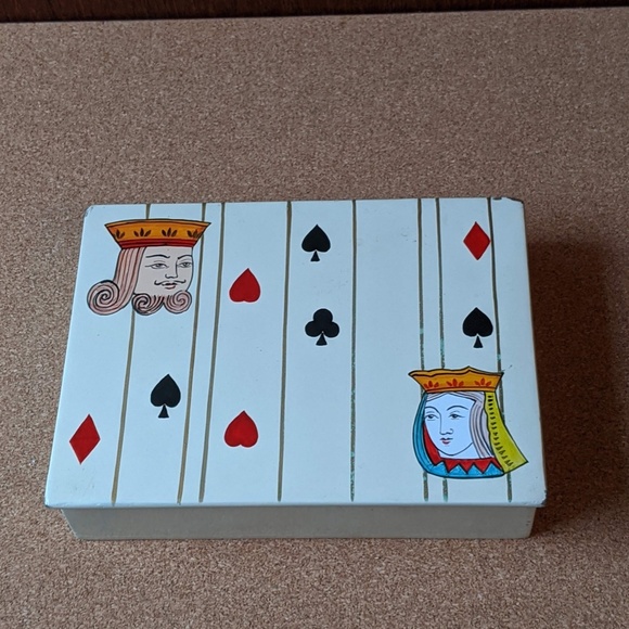 Vintage playing card box - hold 2 decks - perfect gift! - Picture 2 of 11